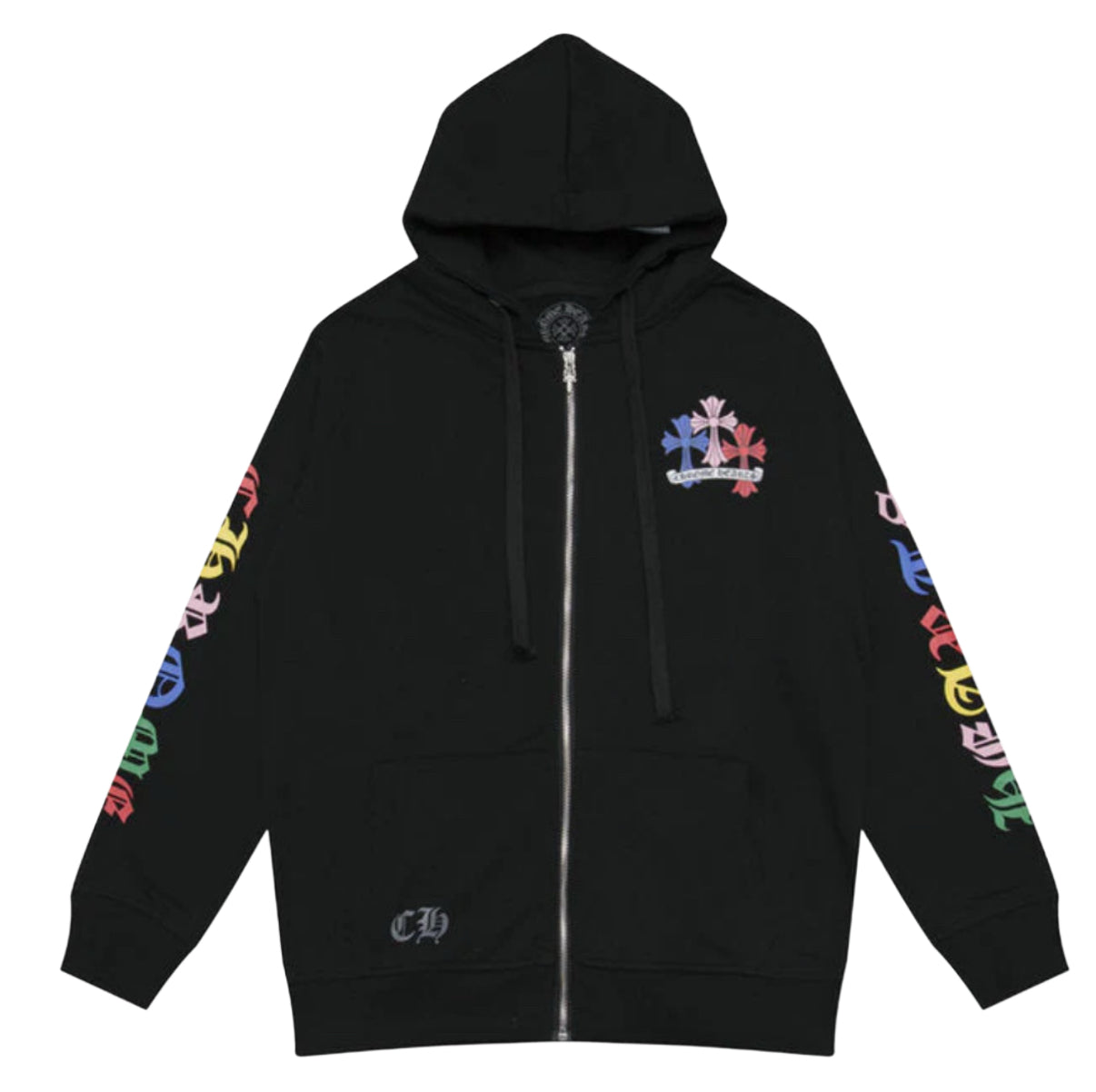 Chrome Hearts Multi-Color Cross Zip Hoodie (Black)