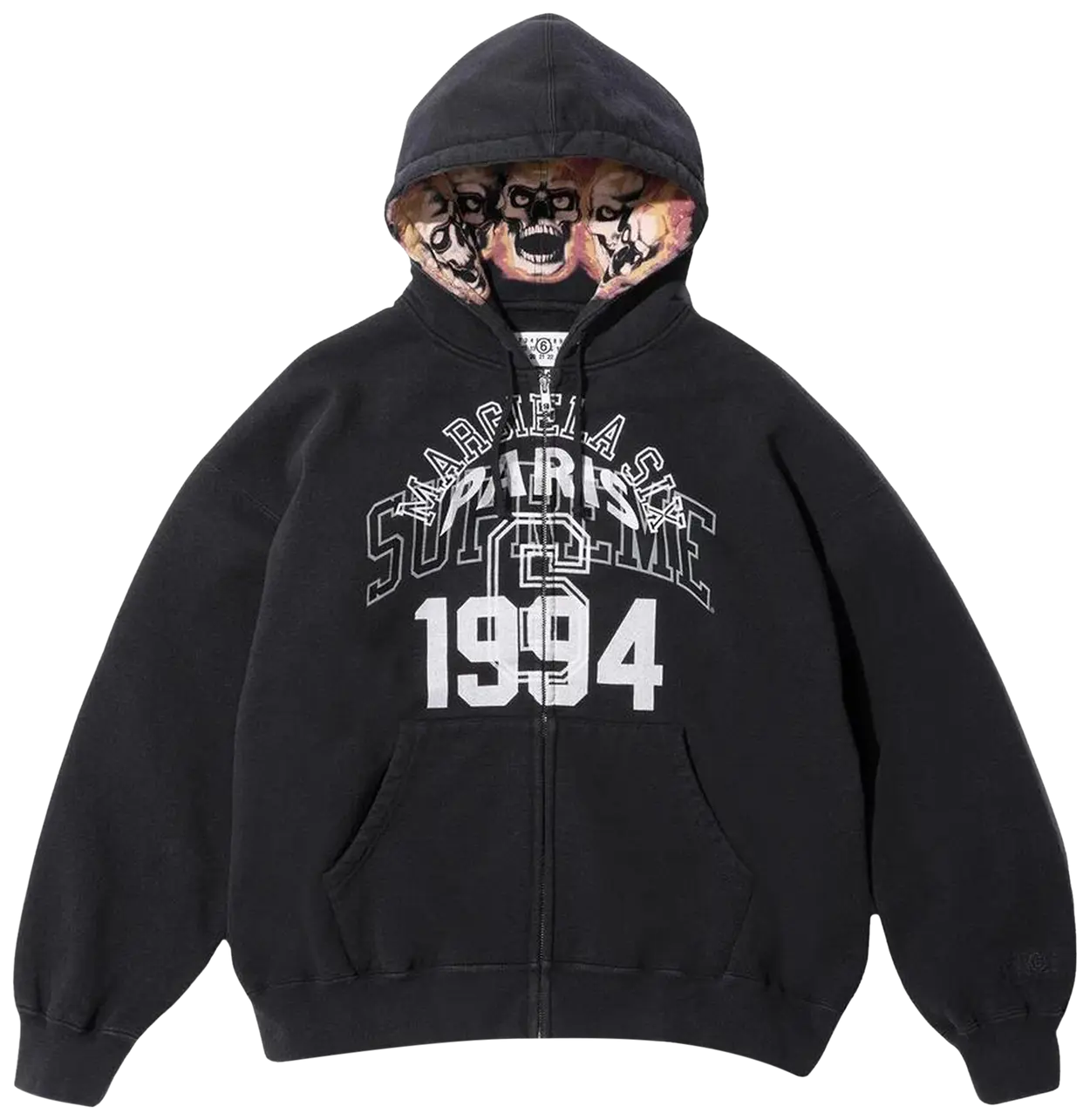 Supreme x MM6 Maison Margiela Zip Up Hooded Sweatshirt 'Black'