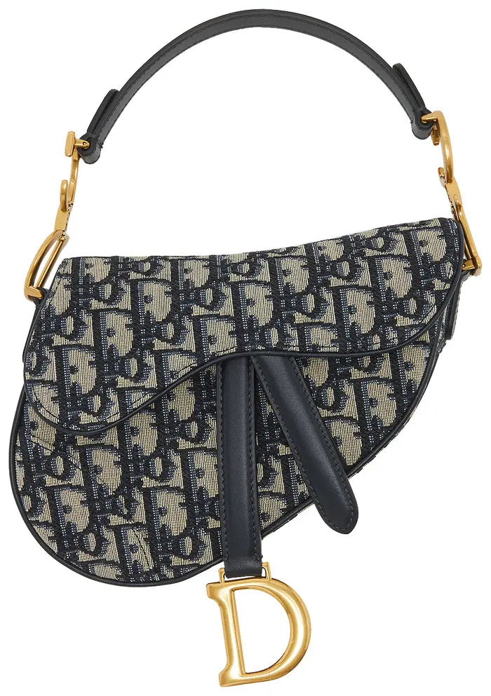 Dior Mini Saddle Bag 'Blue Dior Oblique Jacquard