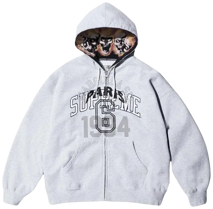 Supreme x MM6 Maison Margiela Zip Up Hooded Sweatshirt 'Ash Grey'
