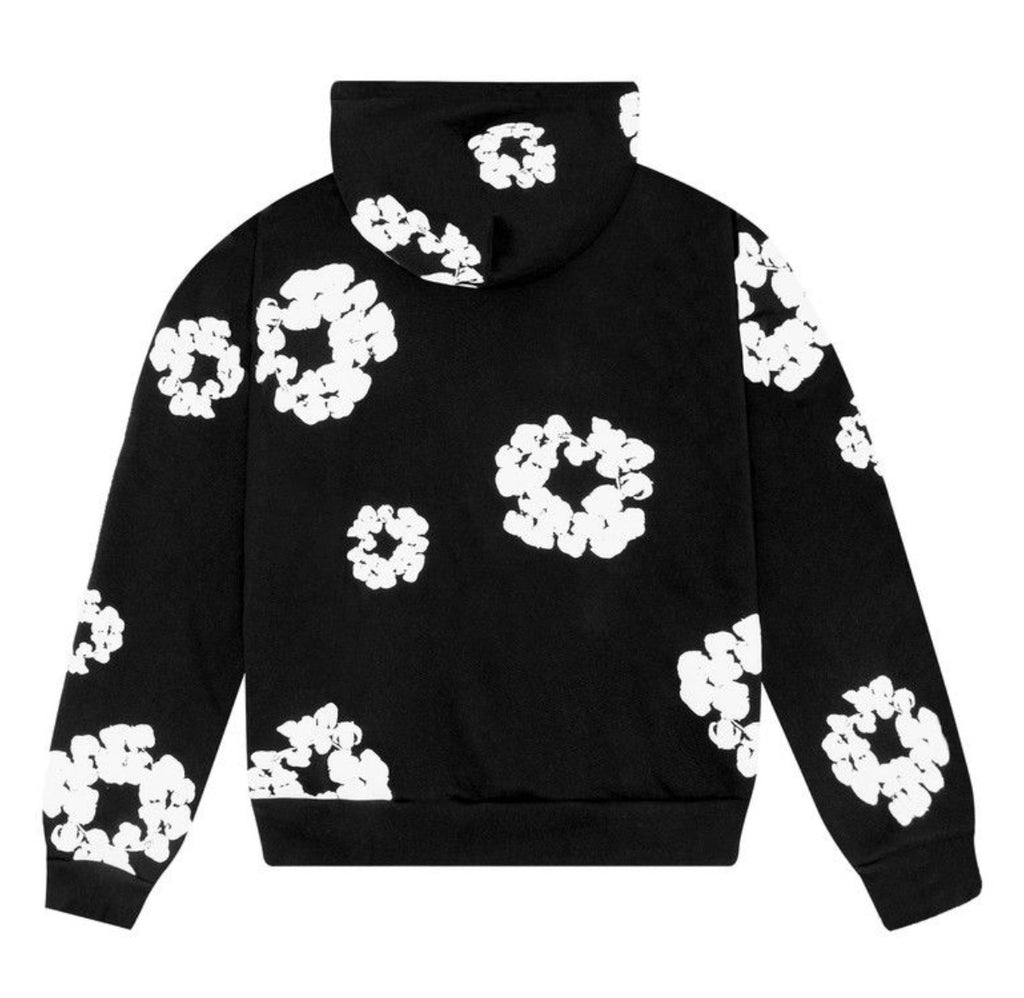 Denim Tears “Cotton Wreath Hoodie” – Black/White