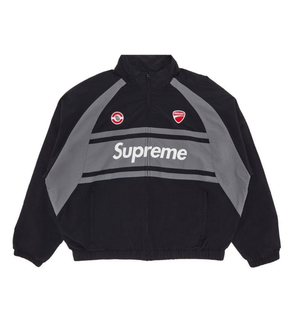 Supreme x Ducati Style Track Jacket – Black/Grey – High-Quality Replica