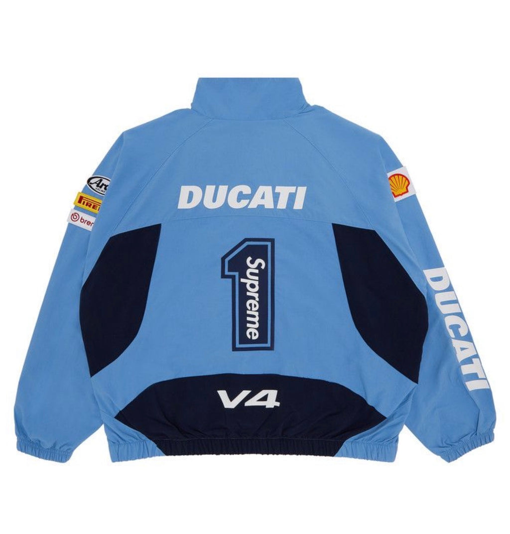 Supreme x Ducati Style Track Jacket – Light Blue – Premium 1:1 Replica