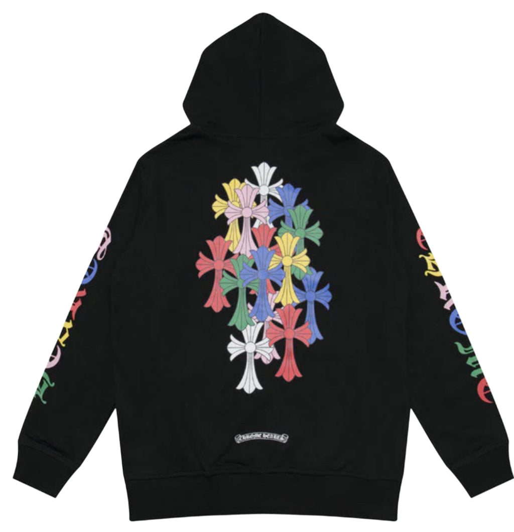 Chrome Hearts Multi-Color Cross Zip Hoodie (Black)