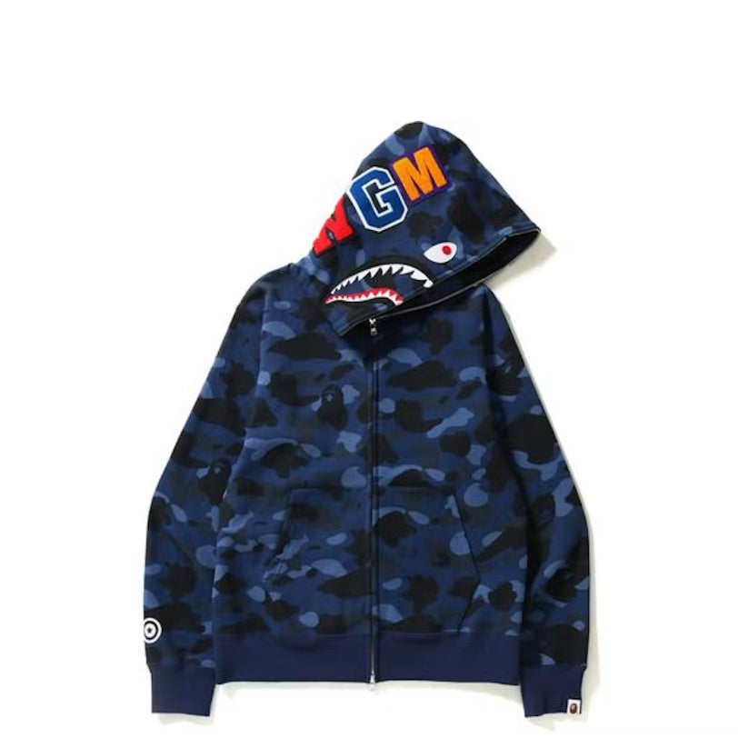 BAPE Shark Full Zip Hoodie “Blue Camo”