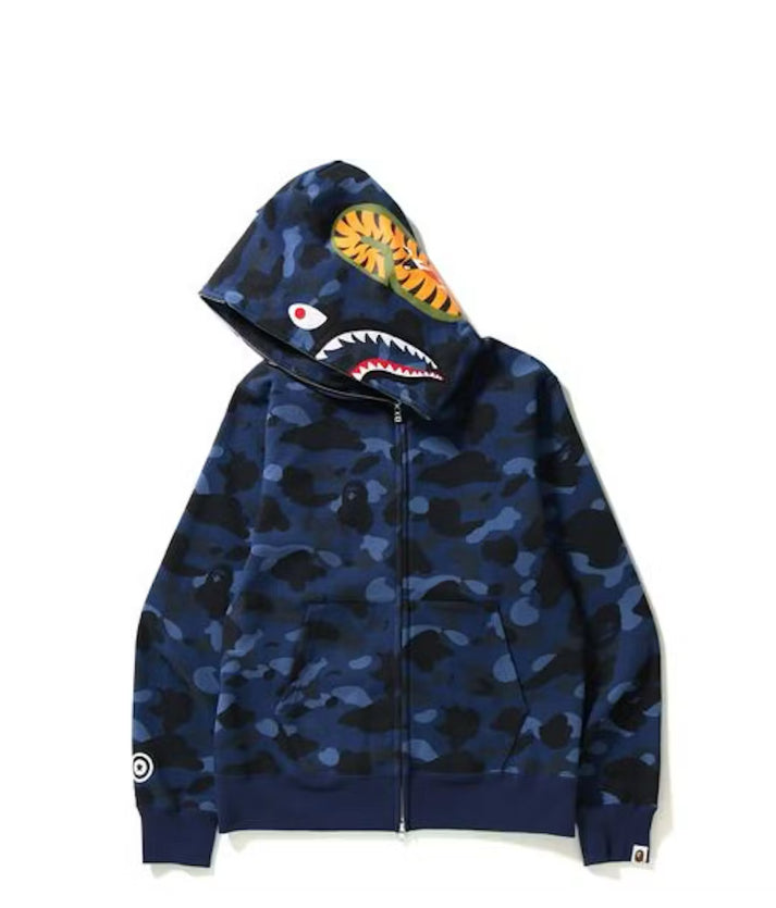 BAPE Shark Full Zip Hoodie “Blue Camo”