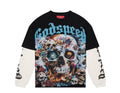 Godspeed “Floral Skull” Layered Long Sleeve Tee (Black/Cream)