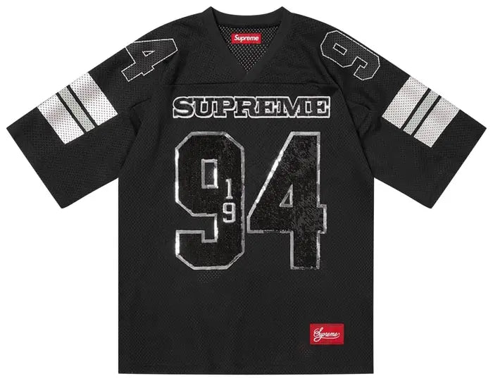Supreme Sequin Football Jersey 'Black'