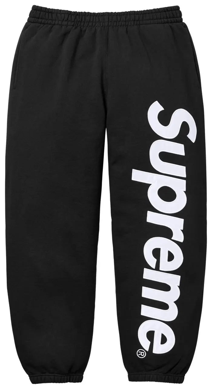 Supreme Satin Appliqué Sweatpant 'Black'