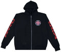 Chrome Hearts Made In Hollywood Plus Cross Zip Up Hoodie 'Black/Red'
