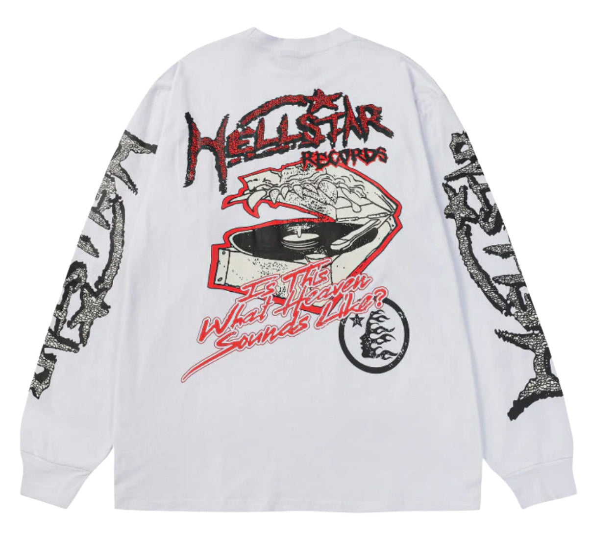 Hellstar Records Long Sleeve Tee (White/Red/Black)